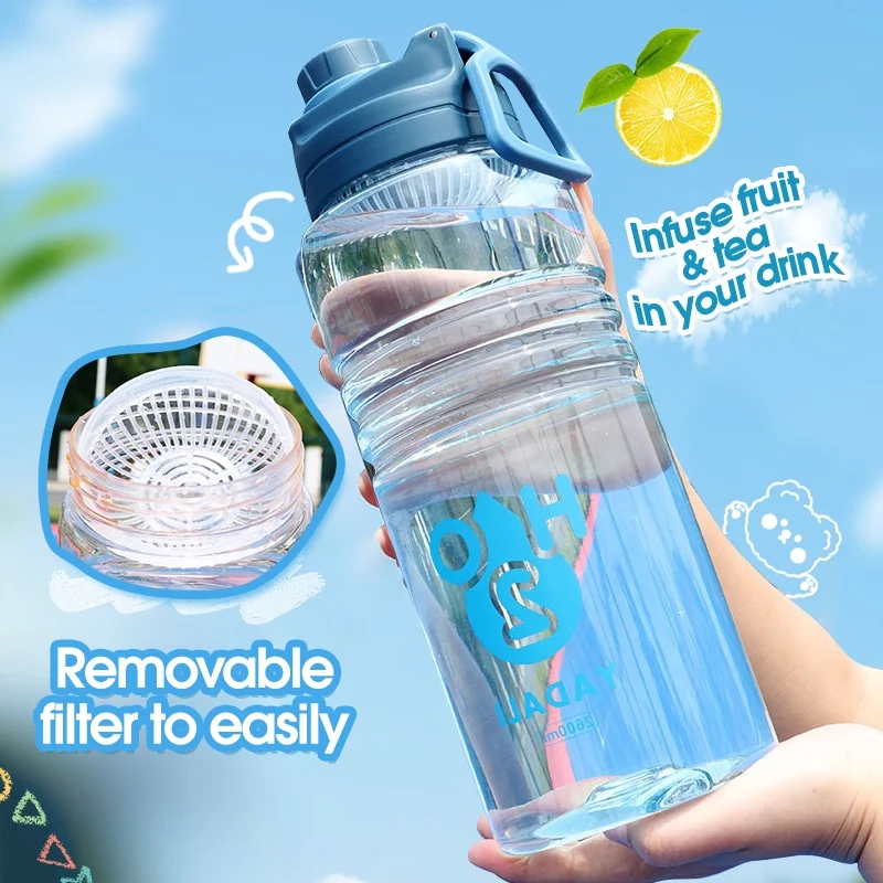 

Drinking Bottles 1500/1800/2200/2600ml Leakproof Kettle Pot Large Capacity Botella De Agua Kitchen Accessories Space Cup Plastic