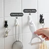 2PCS Waterproof Strong Adhesive Hooks for Bathroom Plastic Cat Wall Sticker Wall Door Hanger For Kitchen Transparent Towel Hook 2
