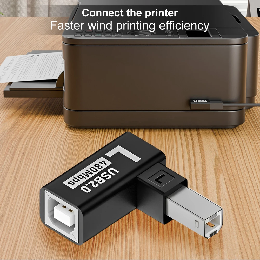 엘보우 USB2.0 프린터 어댑터 USB 타입 B 남성-여성 프린터, 하드 드라이브, 베이스, 팩스기, 스캐너용 USB 2.0 프린터 어댑터