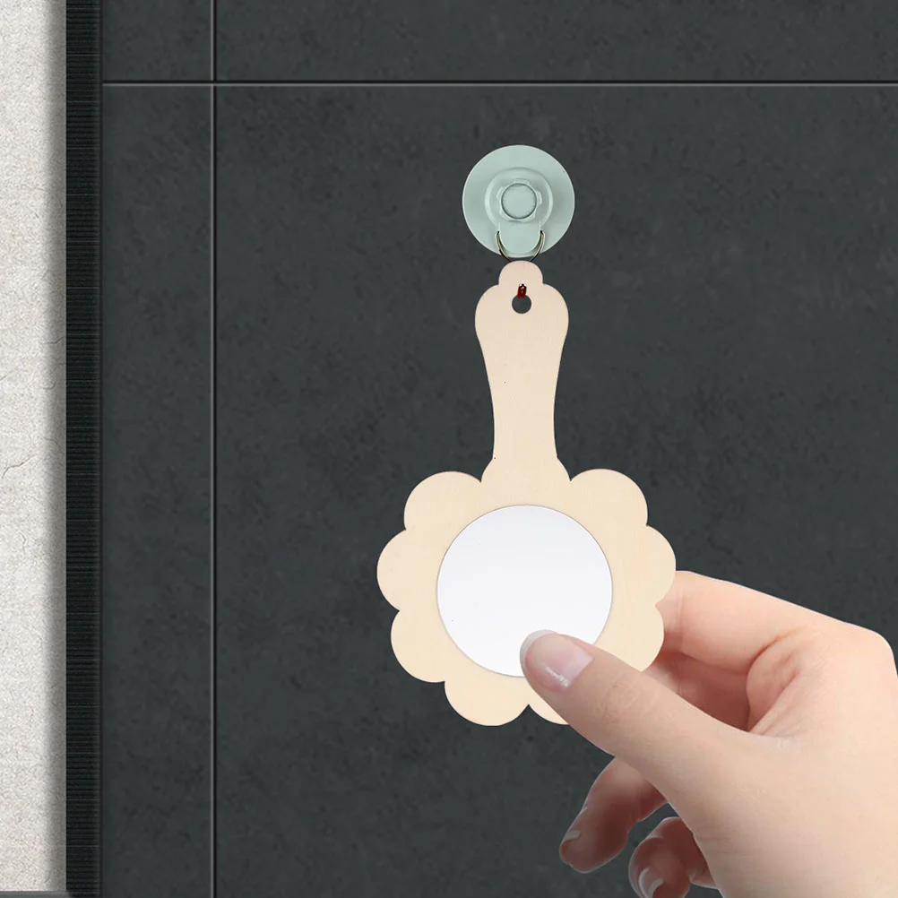 섬세한 미니 거울 블랭크, DIY 나무 어린이 장난감 액세서리, 어린이 그림