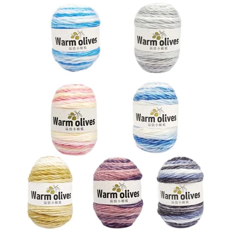 100g 6 Stränge Gradient Ombre Regenbogen farbenfrohe Kunstwollfaden DIY Häkel -Handstrickkuchengarn für Schalpullover y08e – Detail 9
