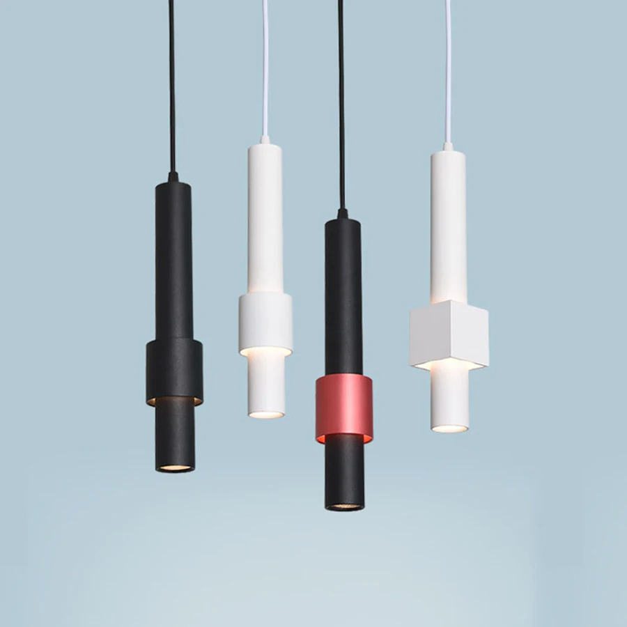 

Creative Long Tube Pendant Light Modern Restaurant Bedroom Bedside Hanging Lamps Kitchen Island Dining Room Pendant Lamps