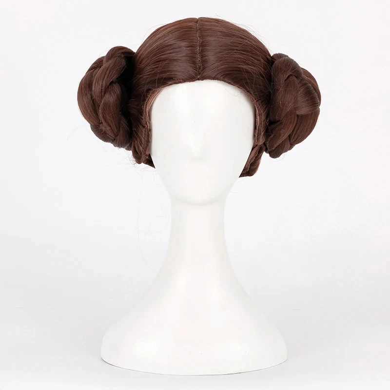 Nene 2025 Princess Leia Organa Solo Cosplay Short Brown Heat Resistant Synthetic Hair + Wig Cap