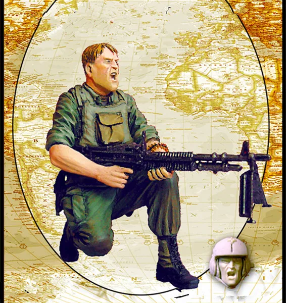 1:35 Resin Model Soldier Man Vietnam War Resin Soldier American Machine Gunner Scene Richiede Kit Di Montaggio Modello Di Pittura Manuale