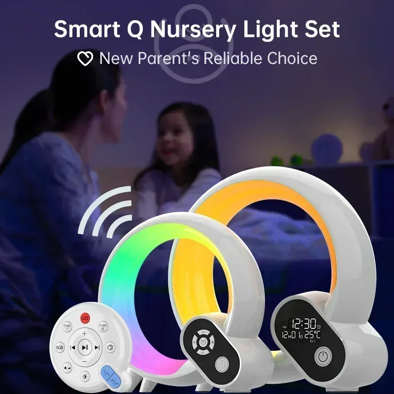 RGB LED 어린이 장난감 조명, 분위기 있는 야간 조명, 조광 알람 시계, 어린이 침실 장식, 생일 장식