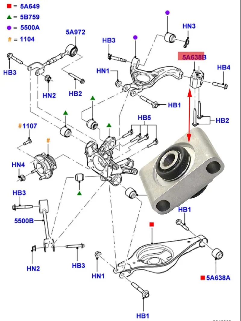 POKESS Suspension Control Arm Bushing For Ford Explorer 2011-Front Taurus Lincoln MKS MKT Rubber Bushing Rear Upper Rearward control arm bushings kit