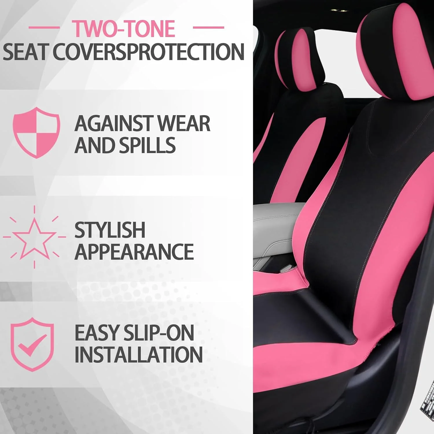 47-Piece Universal Fluffy Car Seat Cover Full Set with Steering Wheel & Seat Belt Covers – Complete Car Interior Accessory Kit 4