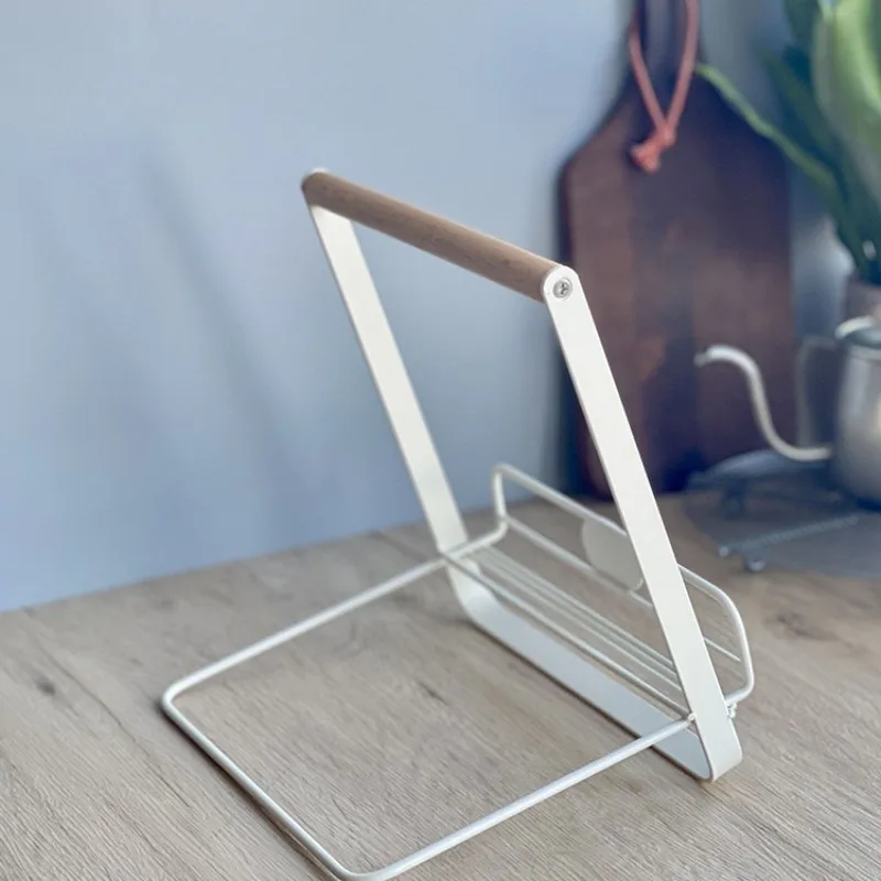 Nordic Iron Crafts Bracket Menu Shelf Bookcase Lazy Desktop Bracket Foldable Shelf Magazine Rack