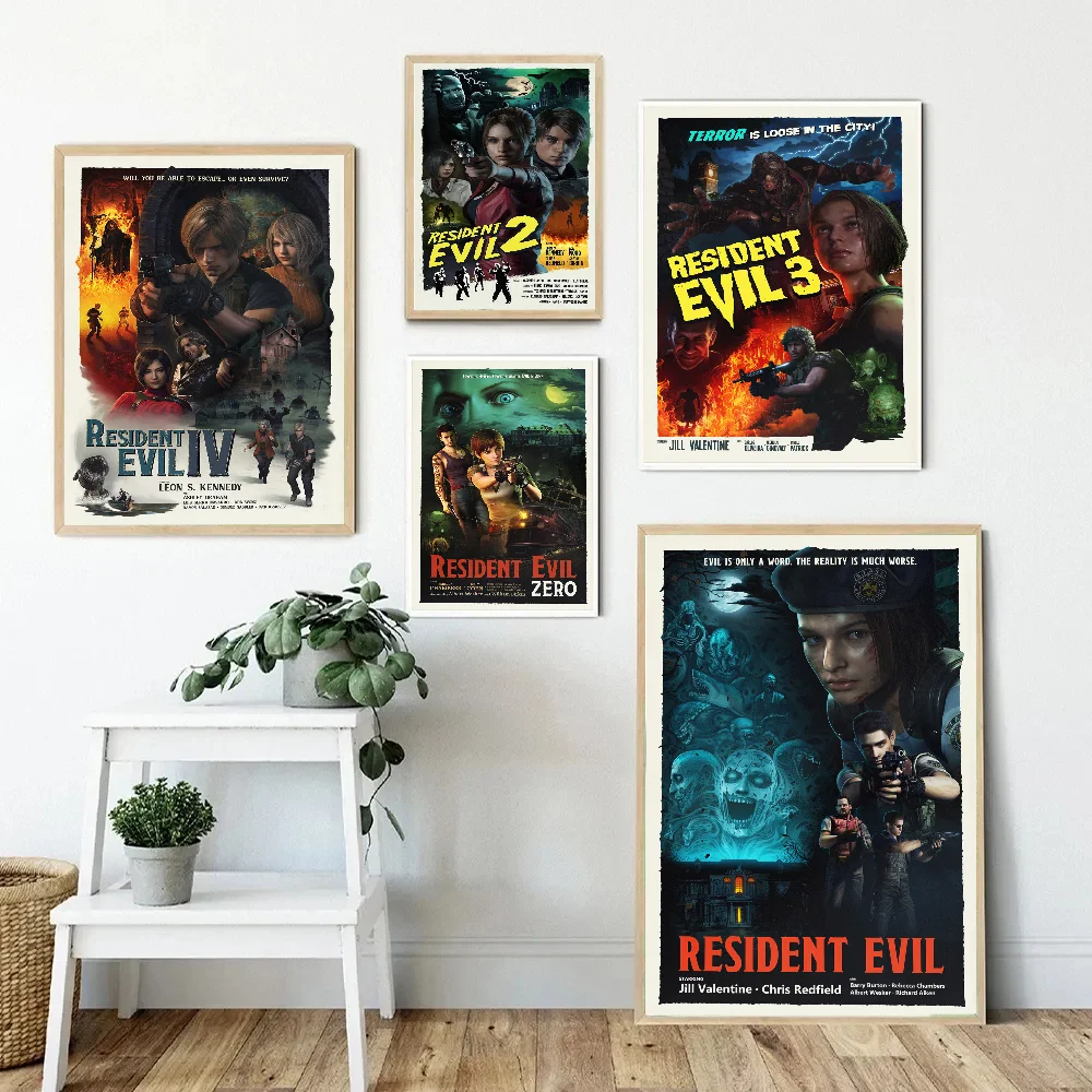 Video Game R-Residents-Evil Good Quality Prints and Posters Vintage Room Bar Cafe Decor Home Decor 1