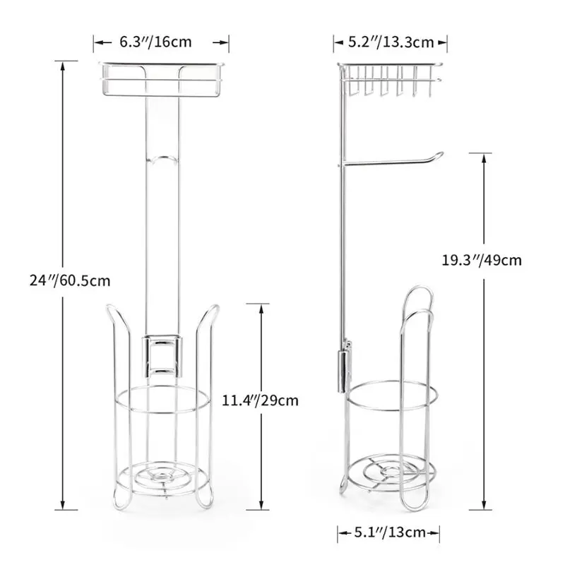 Bathroom Toilet Paper Holder Stainless Steel Paper Roll Rack Multifunctional Storage Shelf Holds Cell Phone Bathroom Accessories toilet paper holder