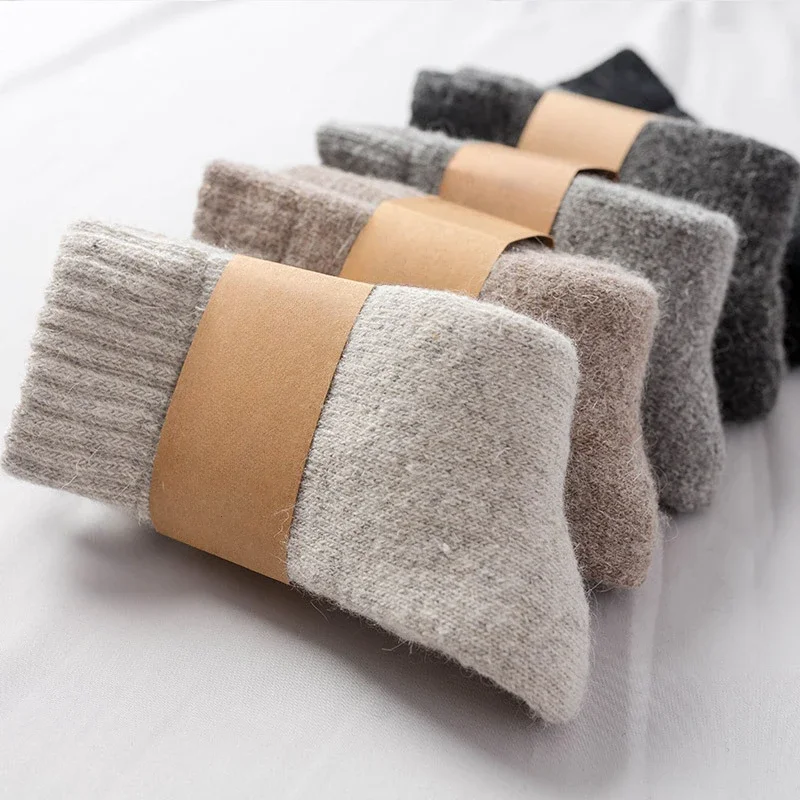 

Winter Super Thicker Warm Socks Wool Male Men Boys Socks Solid Color Sox High Quality Towel Socks Against Cold Snow Terry Sox