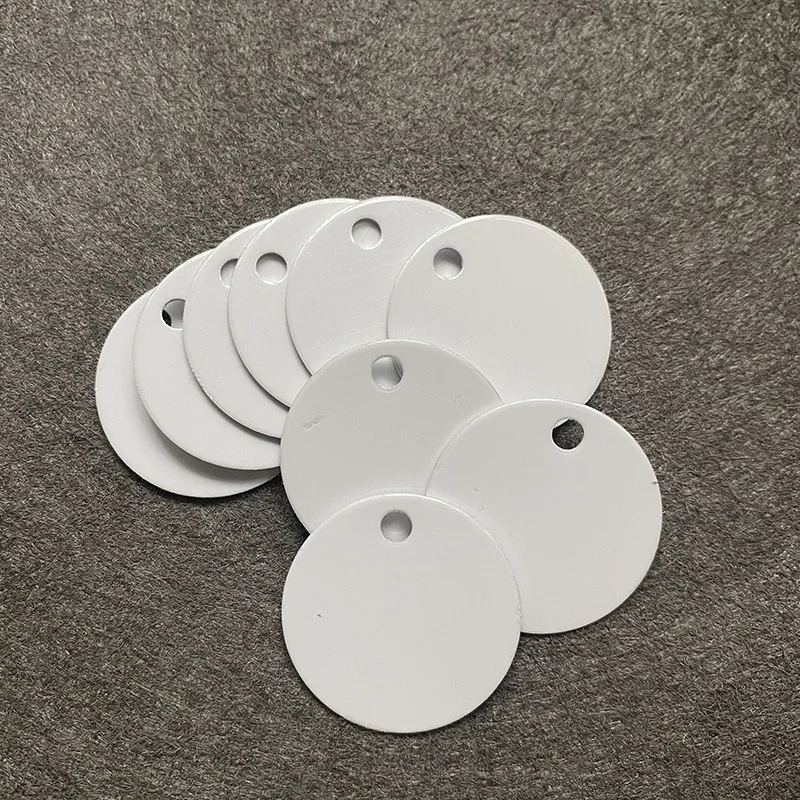 30mm Aluminum Round Shape Pet Tag DIY Sublimation Blank Dog Cat Name Tags Plate Pendant Accessories Both Sides White
