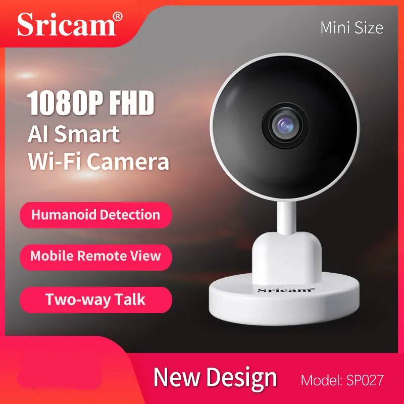 Sricam SP027 1080P WiFi IP Smart Camera Home Security Video Surveillance Baby Monitor H264 3.6mm APP Control Night Vision Camera