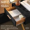 Luxury Bed Frame with Built-in Gold LED Lights and Nightstands,Platform Bed with Oversize Upholstered Headboard for bedrooms 3