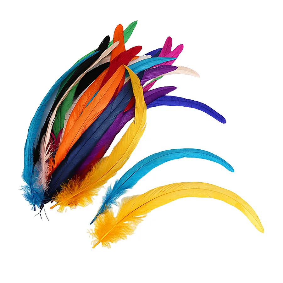 20/100Pcs 25-30CM DIY Rooster Feather Crafts Sewing Clothing Decor Plume Home Party Women's Feather Headwear Wedding Accessories rooster feathers craft feathers