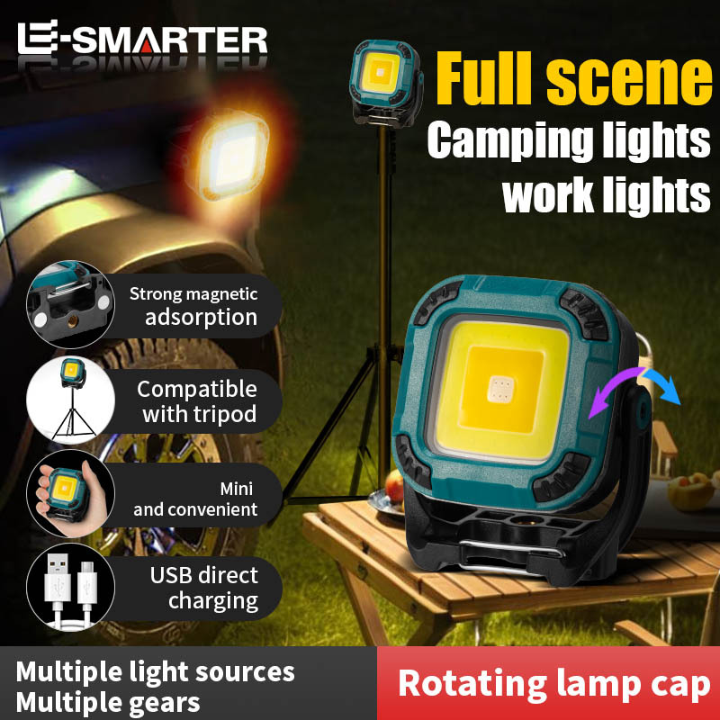 Portable LED Work Light USB Rechargeable Flashlight 180-degree Rotatable Car Repair Flashlight  Work Light