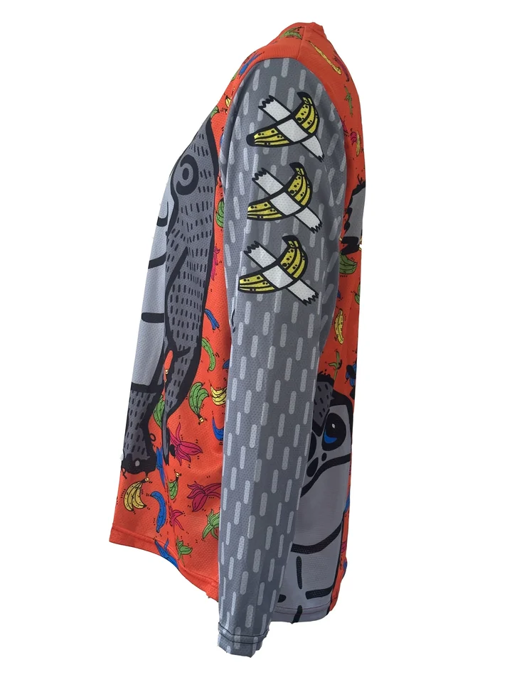 Maillot d'ocross anti-humidité à manches longues, imprimé animal, dessin animé, chemise unisexe, descente, vélo, équitation, vêtements de sport, pendants