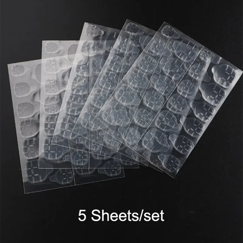 5 Sheets 120pcs nail glue tape Double Sided Adhesive Glue Sticker Sticky Tape For Fake Designs False Nails Art Tips Acrylic Manicure