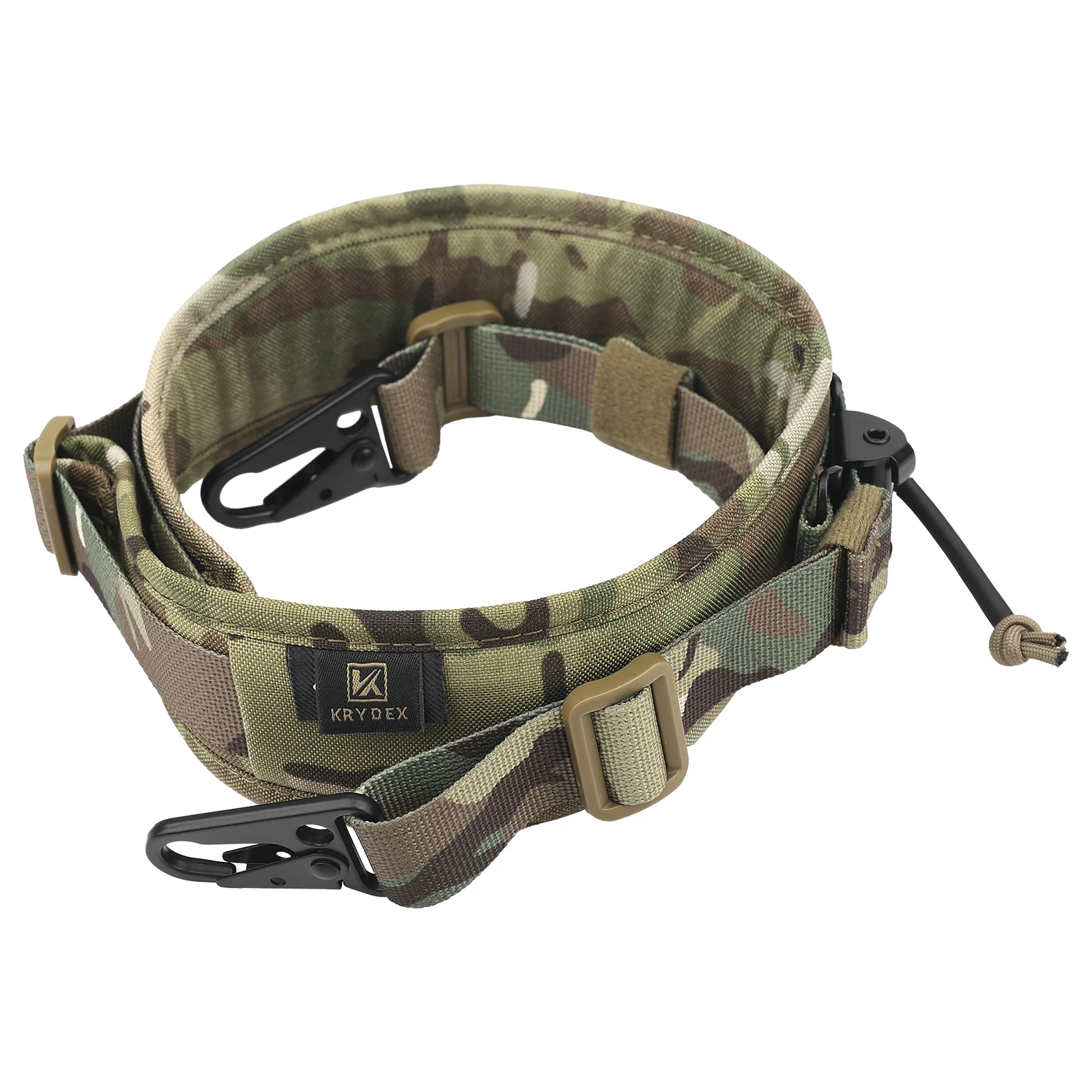 KRYDEX 500D Tactical Modular Rifle Sling tracolla Slingster 2 o 1 Point imbottito Gun Sling fibbia in metallo cintura caccia Gear