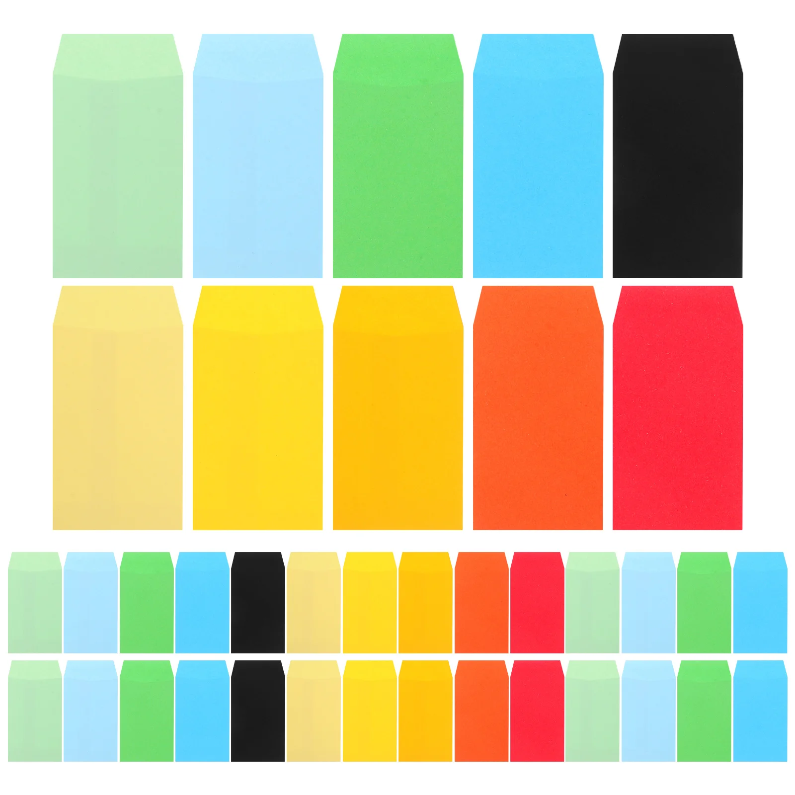 50pcs Blank Small Envelope Mini Color Empty Envelope Card Packaging Envelope Cash Deposit Mixed Envelope Invitation Card