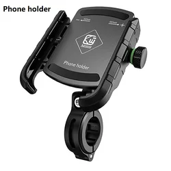 Motorcycle Qi Wireless Charger Phone Holder with Fast Charging Capability (M8S Black)