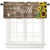 Valances for Kitchen Living Room Small Window Valance Faith Makes All Things Possible Sunflower on a Wooden Board 1 Panel 1