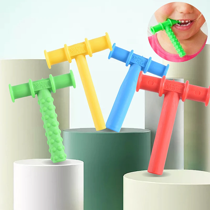 Kid Chewing Tube Speech Therapy Teeth Massager Children Talk Tools For Autism Sensory Speak Oral Muscle Rehabilitation Training speech therapy teeth massager