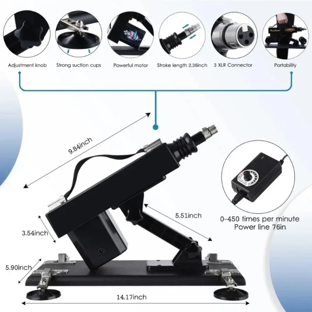 Stroke Automatic Telescopic Sex Machine DIY Female Sex Toy 3XLR Masturbation Machine for Men and Women 0-500rpm