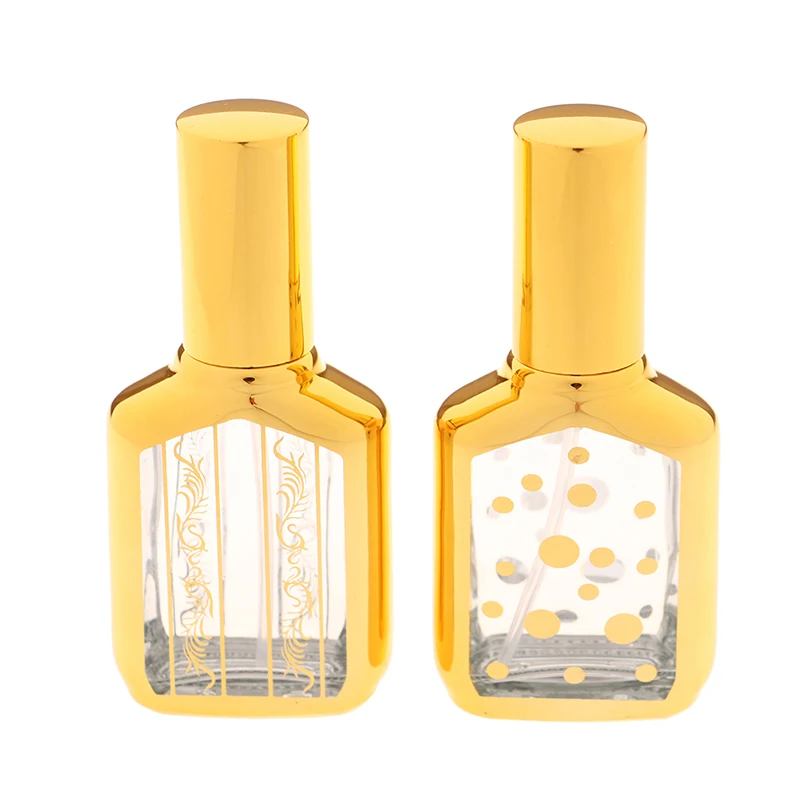 

1PC 15ml Gold Glass Perfume Bottle Spray Refillable Atomizer Scent Bottles Packaging Cosmetic Container new quality