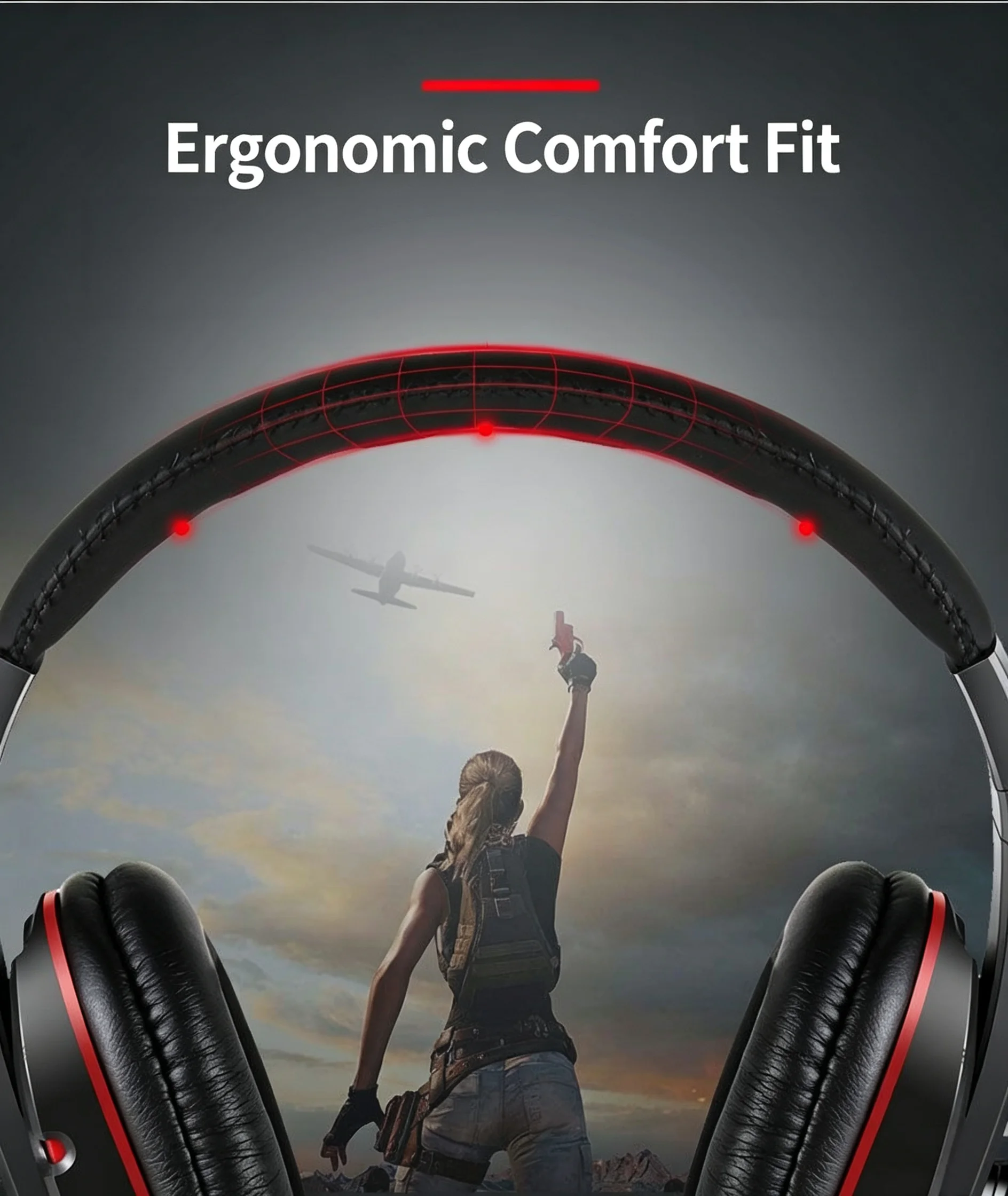 Wired Over-Ear Gaming Headset with Mic & Inline Control and Breathable Earpads