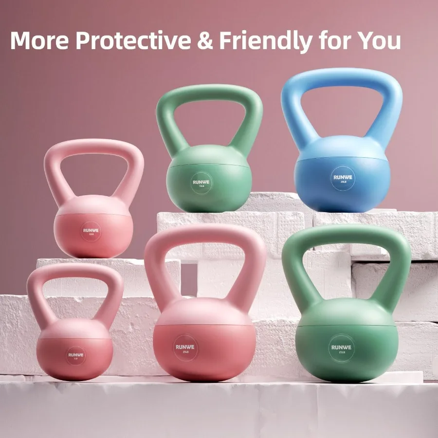 Soft Kettlebell - Weight Options for 25 LB Strength Training Kettlebells Weight Iron Sand Filled Shock-Proof Hand Weights for Wo