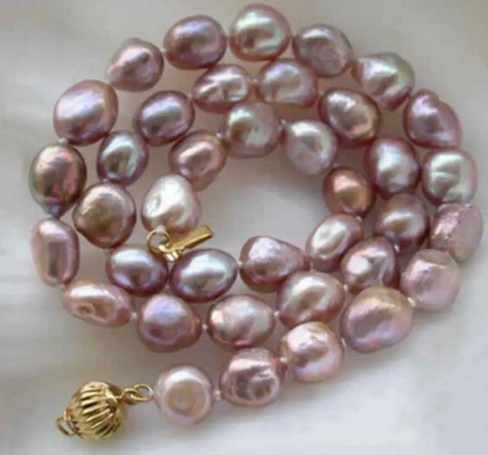 

Natural 8-9mm Lavender Cultured Baroque Freshwater Pearl Necklace 18''