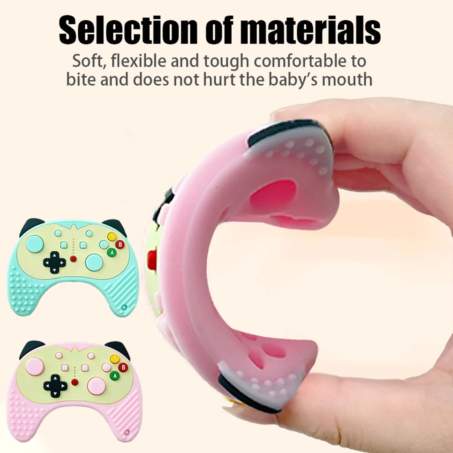 1Pcs Silicone Baby Teething Toys, Soothe Teething Pain, BPA Free Cute and Colorful Newborn Chew Toys, Teething Essentials 5