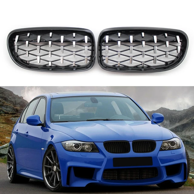 Shiny Gloss Black Sport Type Front Bumper Kidney Grille For BMW