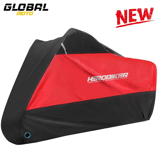 New Motorcycle Cover Outdoor Waterproof UV Sun Protector Scooter All Season Bike Motorcycle Accessories Rain Dust Proof Covers Z002 Red