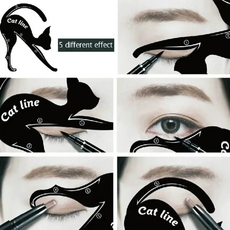 Eye Makeup Tool Template Shaper Model Cat Line Stencils Eyeliner Card