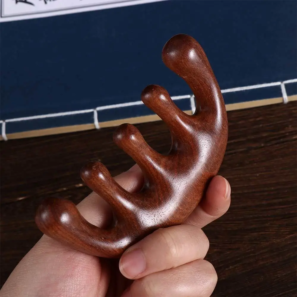 Description Picture 3 of itemAcupressure Gua Sha Meridian Scraping Relaxation Therapy Wooden Massage Comb Scalp Massage Hair Care Tool Wide Teeth Hair Comb