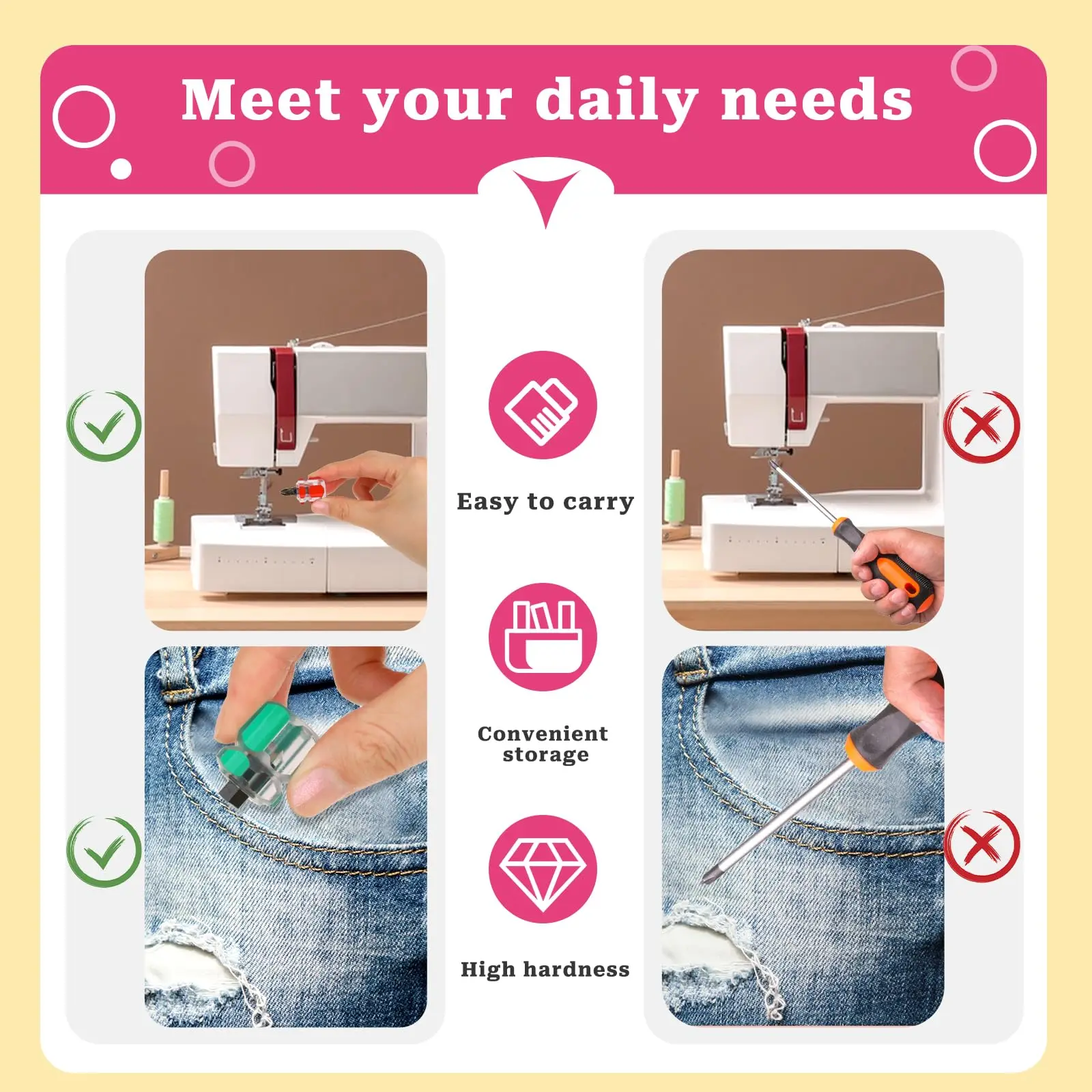 Mini Screwdriver Phillips Screwdriver Mini Screwdriver Short Small Split Fender Tools Kit Slotted Flat Cross-head Screwdrivers