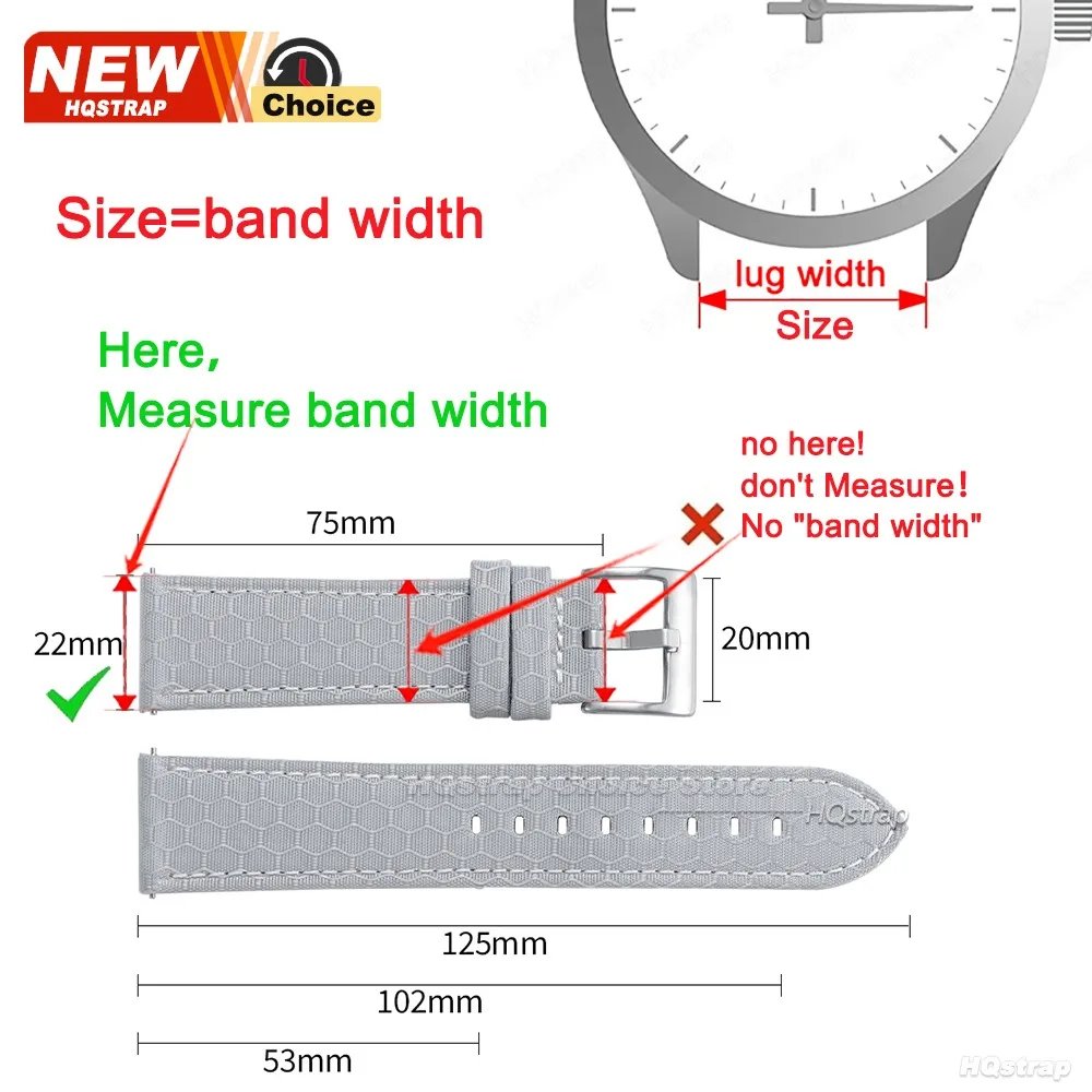 Universal Nylon and Leather Smartwatch Strap - Adjustable 22mm/20mm Band