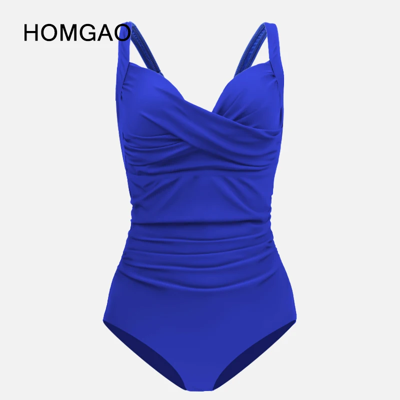 HOMGAO Push Up One Piece Swimsuit For Women Sexy Tummy Control Swimwear