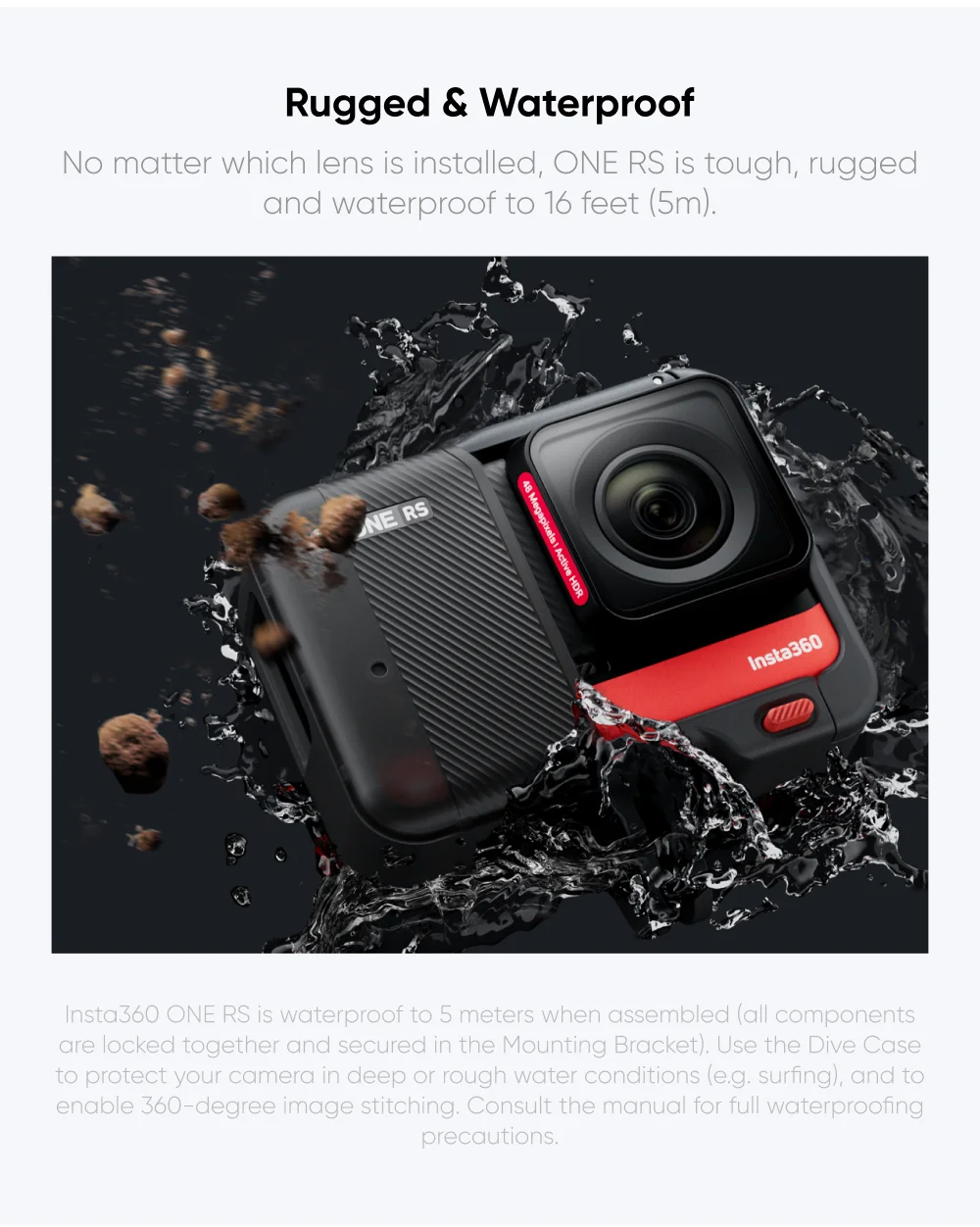 best sports camera Insta360 ONE RS Sports Action Camera 5.7K 360 4K wide angle waterproof video camera 4K Edition  Twin Edition and 1-Inch Edition old action camera