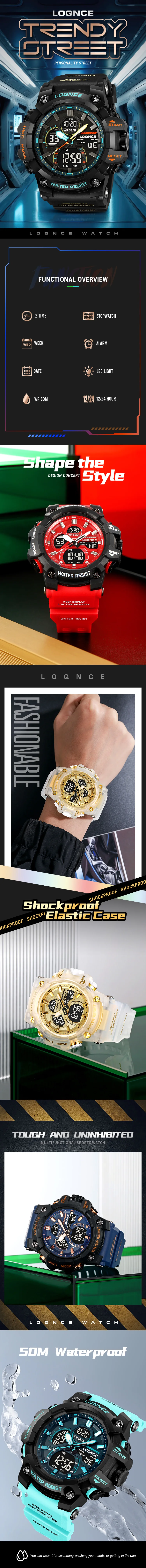 New LOQNCE 98007 Men's Watch For You 50M Waterproof Watches High Quality Movement Calendar Luminous Silicone Band With Box Sd277fb5191c1499290ae1f0eb966658c4