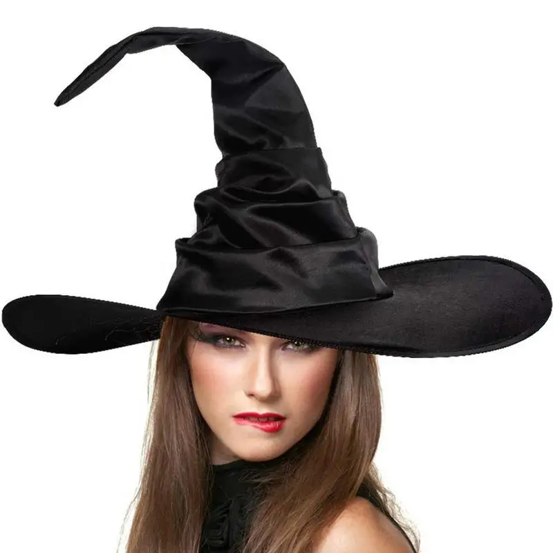 

Large Ruched Witch Hat Fashion Angled Witch Hat Steeple Wizard Hat Popular Large Ruched Witch Hat Women Costume Accessory
