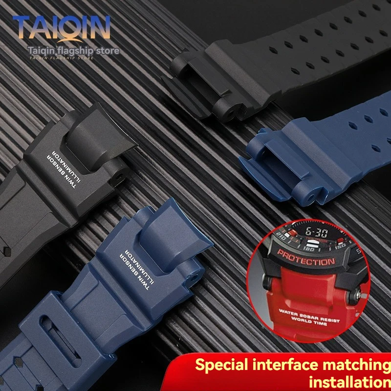 Sport Waterproof Silicone Watch Strap in Black and Orange