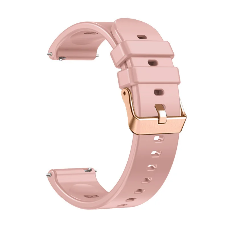 Rose Gold Silicone Smart Watch Strap with Buckle - 20mm Wristband
