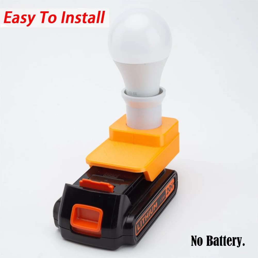 

LED Work Light Work On Black & Decker 20V Li-ion Battery Indoor Bulb Lamp E27 Indoor And Outdoor Work Light