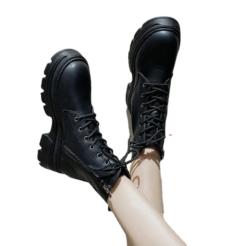 Fashion Patent Leather Boots Europe 2022 New Boots for Women Square Heel High Top Women Shoes Luxury Short Boots Female