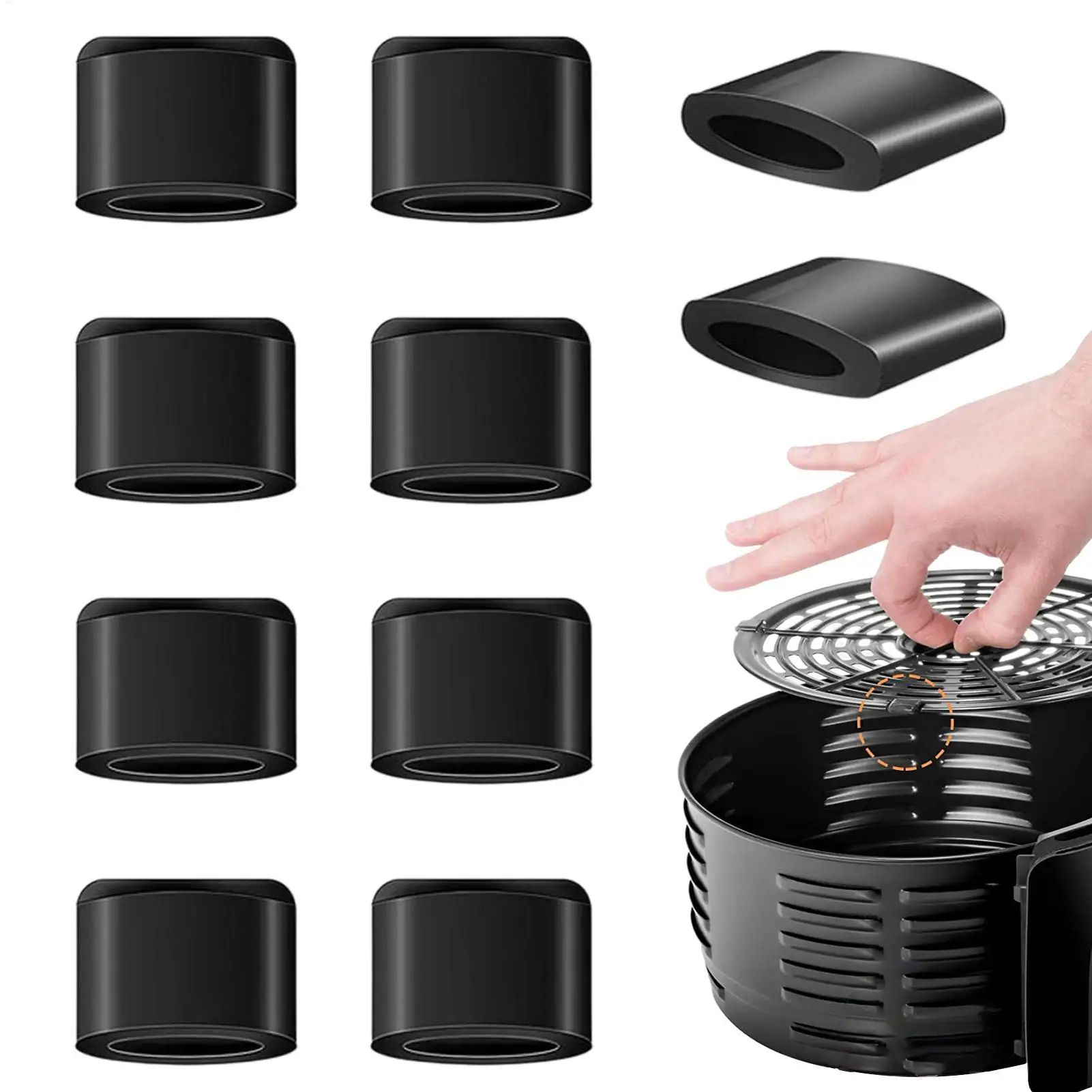 Premium Air Fryer Non-Scratch Pan Mat & Protective Bumper Set