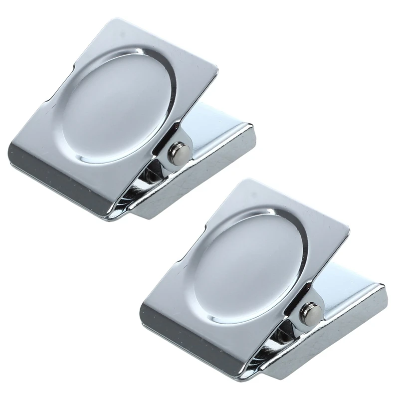 

2X Silver Tone Spring Loaded Memo Ticket Magnetic Fridge Wall Clip