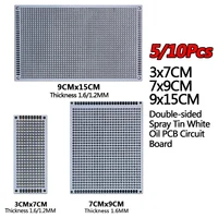 5/10PCS PCB Board Prototype Board White Thickness 1.2/1.6MM 3x7/7x9/9x15cm Double Sided Circuit Boards For DIY Soldering Project